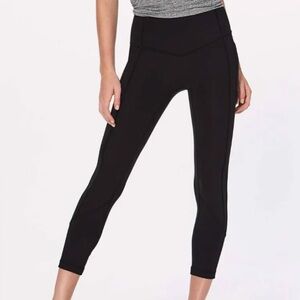 Lululemon Black All The Right Places Crop II" Size 6, 21”